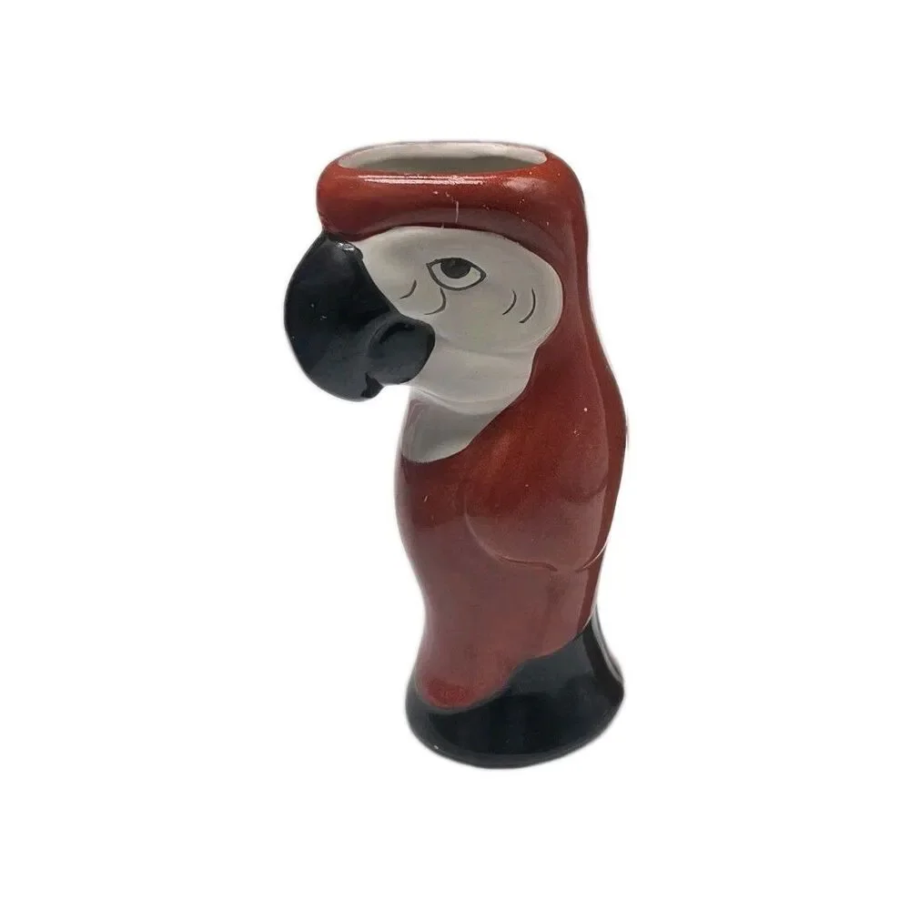 Vase Parrot Macaw Ceramic 8” Vintage Tiki Style Vase